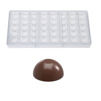 Bonbonvorm Chocolate World Bol Afgeplat (32x) 27x13mm**