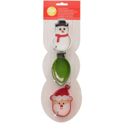 Wilton Uitsteker Sneeuwpop-Kerstman-Lampje Set/3**