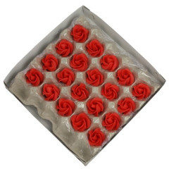 Marsepein rozen 6 blads 40mm 10 stuks, Rood Luxe