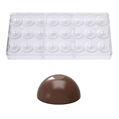 Bonbonvorm Chocolate World Bol Afgeplat (24x) Ø30x14,5mm**