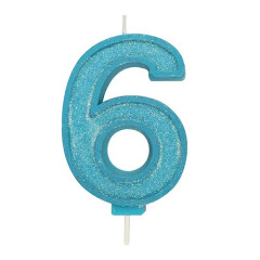 Culpitt Cijferkaars #6 Blauw met Glitter