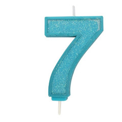 Culpitt Cijferkaars #7 Blauw met Glitter