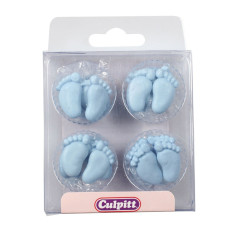 Culpitt Suikerdecoratie Baby Voetjes Blauw 12 paar
