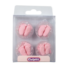 Culpitt Suikerdecoratie Baby Voetjes Roze 12 paar