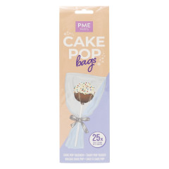 PME Cakepop zakjes met zilveren strikjes 25x7,6cm 25st.
