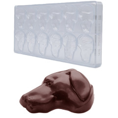 Bonbonvorm Chocolate World Hondenkop (12x) 40x57x10mm