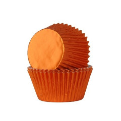 Cupcake Cups HoM Folie Oranje 51x38mm. 24st.