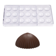 Bonbonvorm Chocolate World Halve Bol Plisse (21x) 30,5x16mm