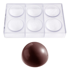 Chocolade Holvorm Chocolate World Halve Bol (6x) Ø70mm
