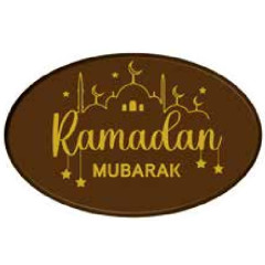 Chocoladedecoratie Ramadan Mubarak Ovaal 3,4x5,5cm 30st.