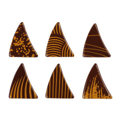 Günthart Chocoladedecoratie Triangels Bruin/Goud 162st**