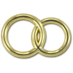 Taartdecoratie Dubbele Ringen Goud Plastic 2,4cm 15st