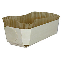 Bakvorm hout 24x11,5x7cm + bakpapier (per stuk)