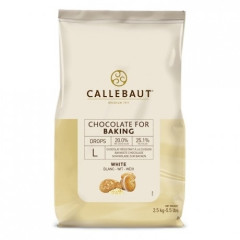 Callebaut Bakvaste Chocolade Druppels L Wit 2,5 kg.