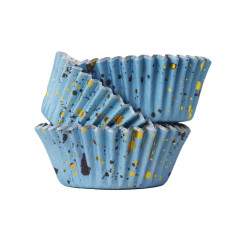 Cupcake Cups PME Blauw met Goud 30 stuks