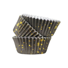Cupcake Cups PME Zwart met Goud 30 stuks