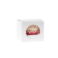 HoM Cupcake Doosje 1 Wit (incl. tray met venster) 100st.