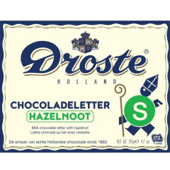 Droste Chocoladeletter Melk Hazelnoot -Letter S- 135g