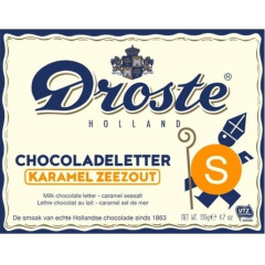 Droste Chocoladeletter Karamel Zeezout -Letter S- 135g