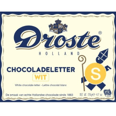 Droste Chocoladeletter Wit -Letter S- 135g