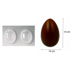 Chocolade Holvorm Pasen Half-Ei Glad (2x) 14x10x5cm.