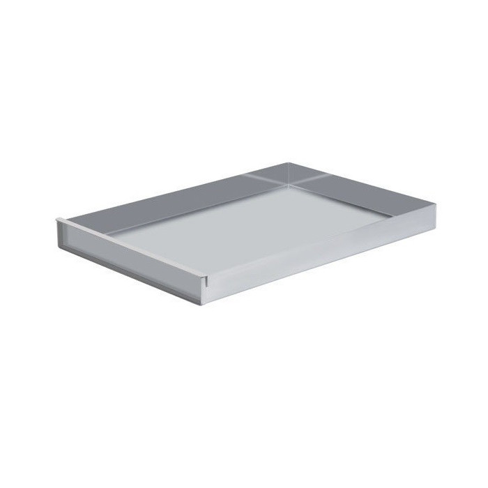 Bakplaat aluminium 3 randen (90º) - 58x40x5cm + Voorzetstuk