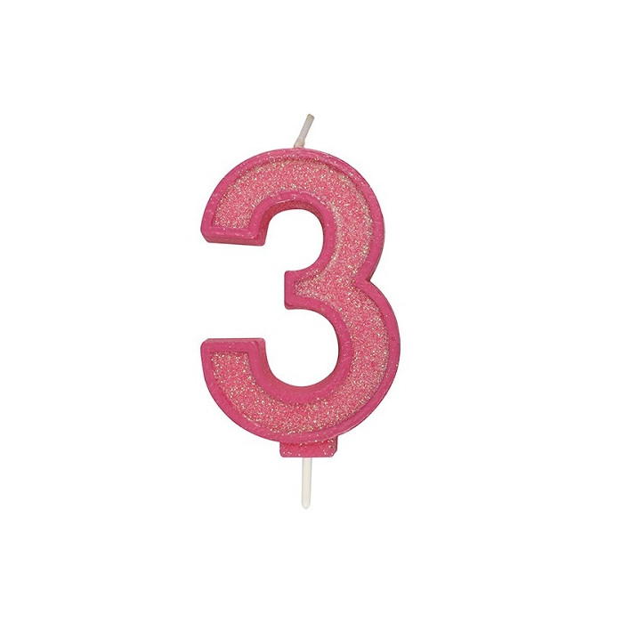 Culpitt Cijferkaars #3 Roze met Glitter