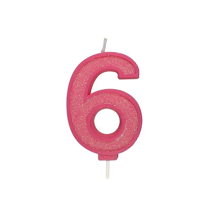 Culpitt Cijferkaars #6 Roze met Glitter