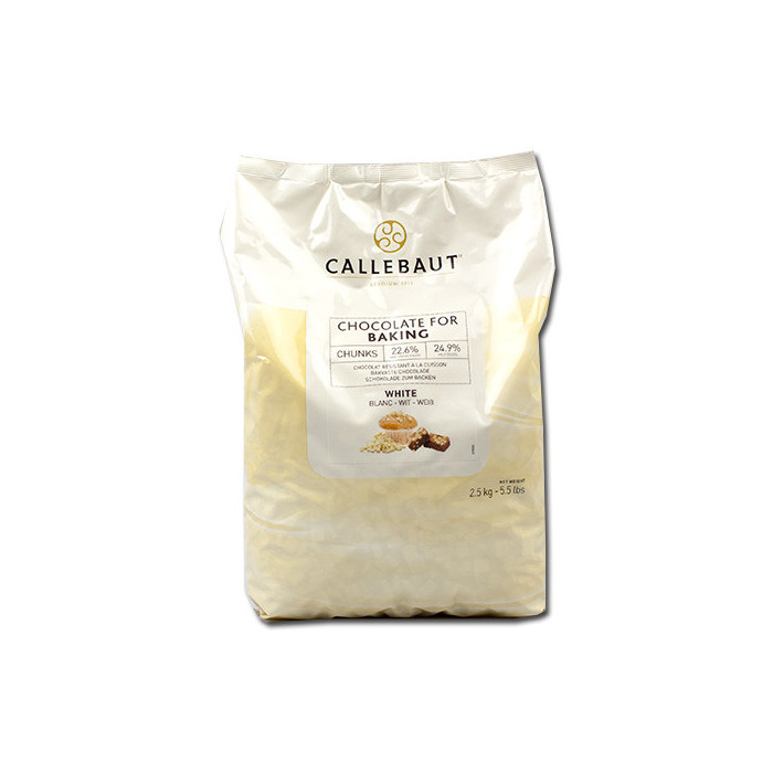 Callebaut Bakvaste chocolade Chunks Wit 2,5 kg.