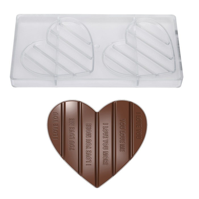 Chocolademal Chocolate World Tablet Hart (2x) 125x110x10mm