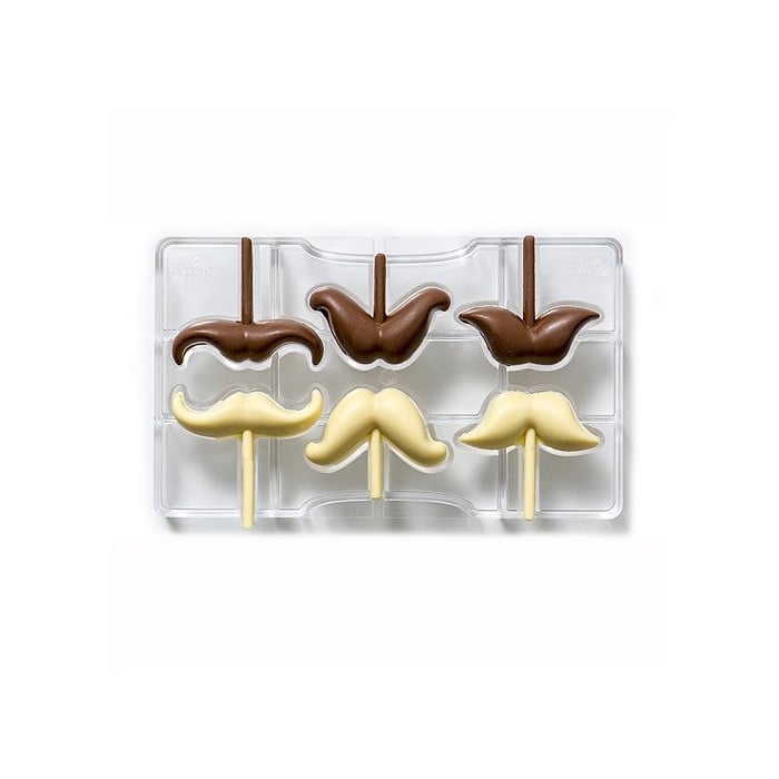 Chocolademal Snor (6x) 4-6,5 cm