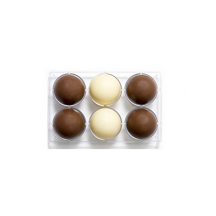 Chocolade Holvorm Halve Bol (6x) Ø75 mm