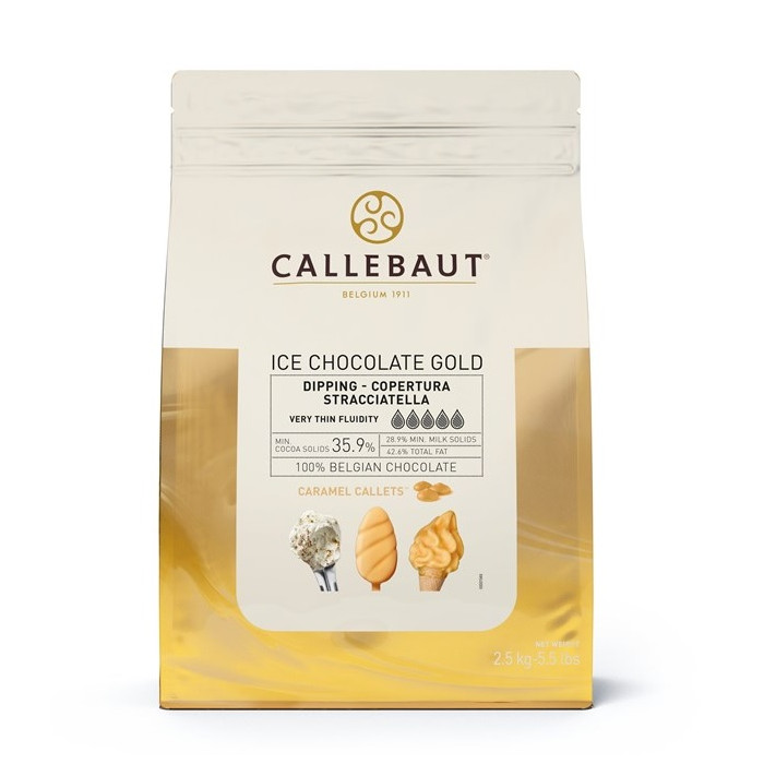 Callebaut Chocolade IJs Coating Gold 2,5 kg**