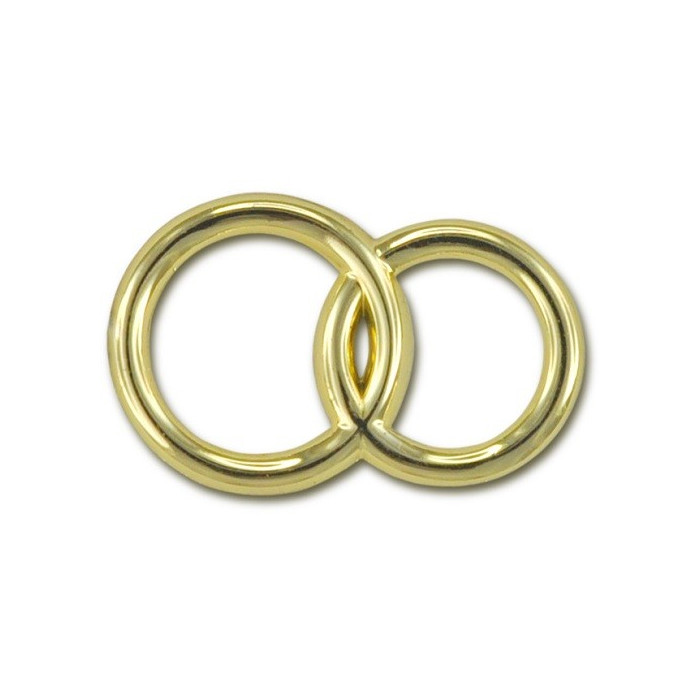 Taartdecoratie Dubbele Ringen Goud Plastic 2,4cm 15st