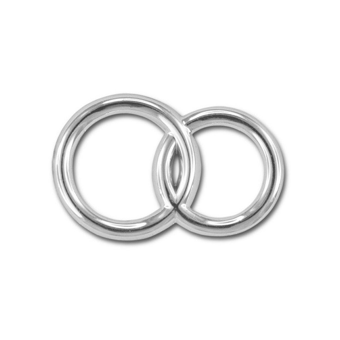 Taartdecoratie Dubbele Ringen Zilver Plastic 2,4cm 15st