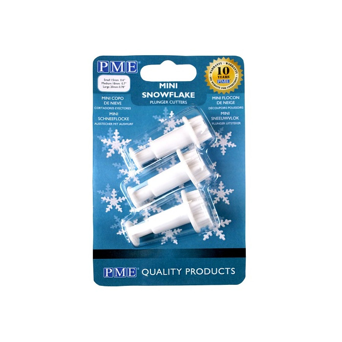 PME Plunger Cutter Mini Sneeuwvlok/IJskristal (Frozen) set/3