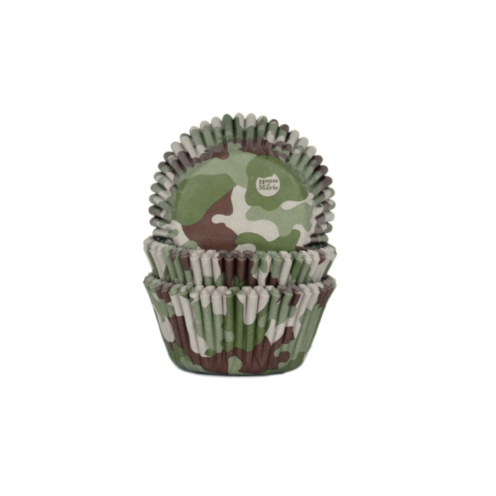 Cupcake Cups HoM Camouflage Groen 50x33mm. 50st.