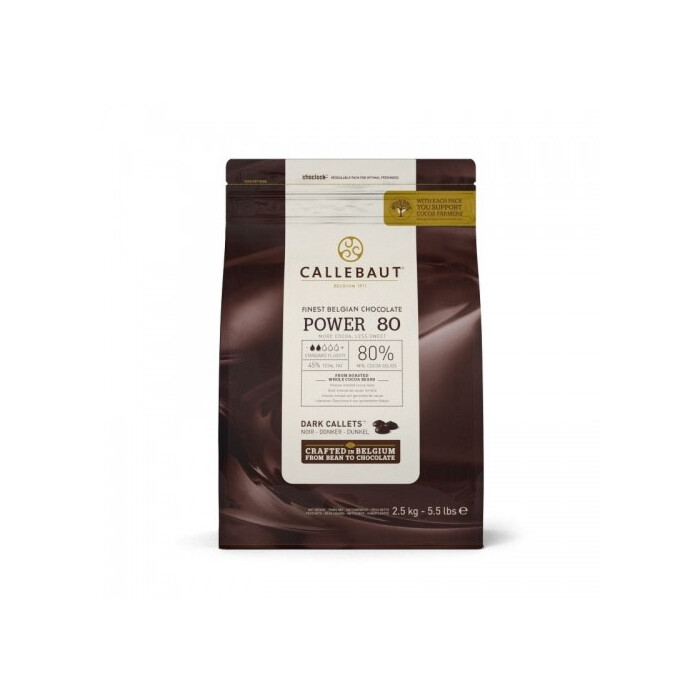 Callebaut Chocolade Callets Extra Puur (80%) 2,5kg