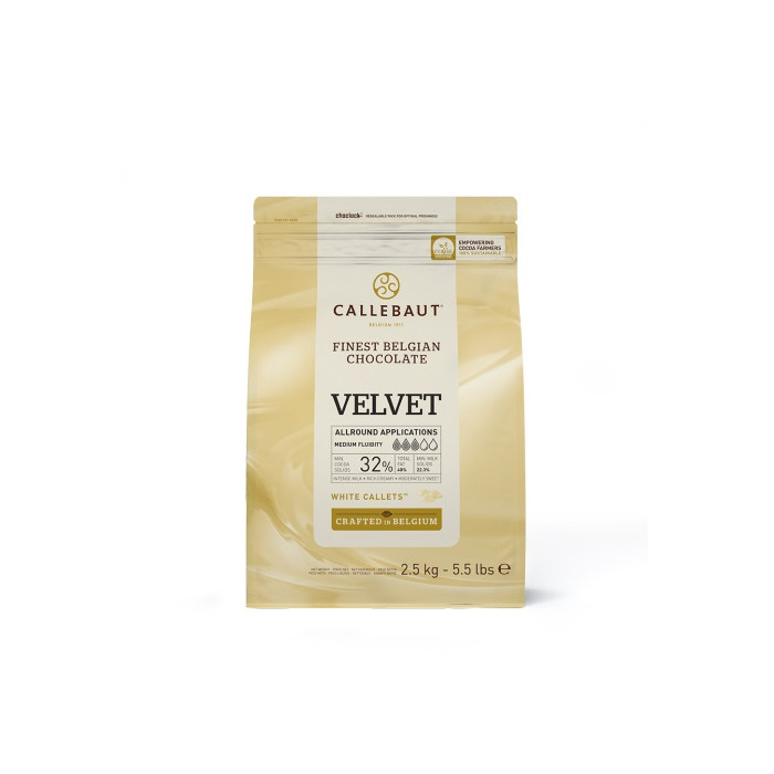 Callebaut Chocolade Callets Wit Velvet (minder zoet) 2,5kg