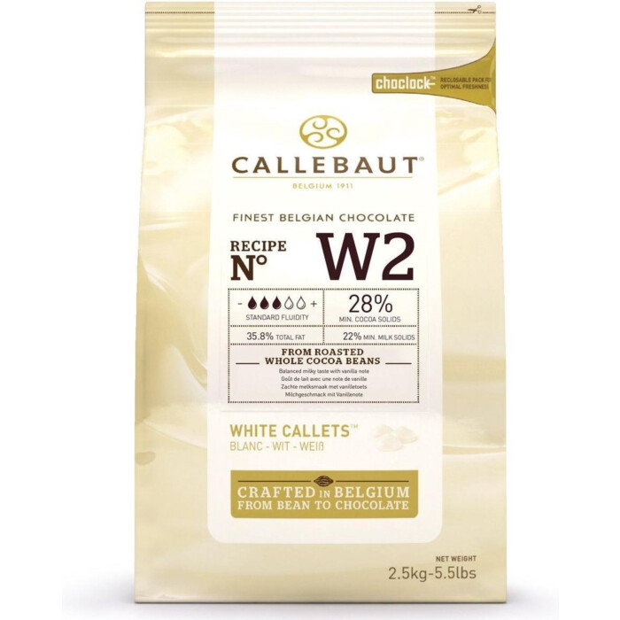 Callebaut Chocolade Callets Wit (W2) 2,5 kg
