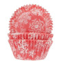 Cupcake Cups HoM Sneeuw Kristal Rood 50x33mm. 50st.**