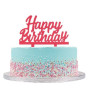 Culpitt Taarttopper Acryl Happy Birthday Roze 145x85mm