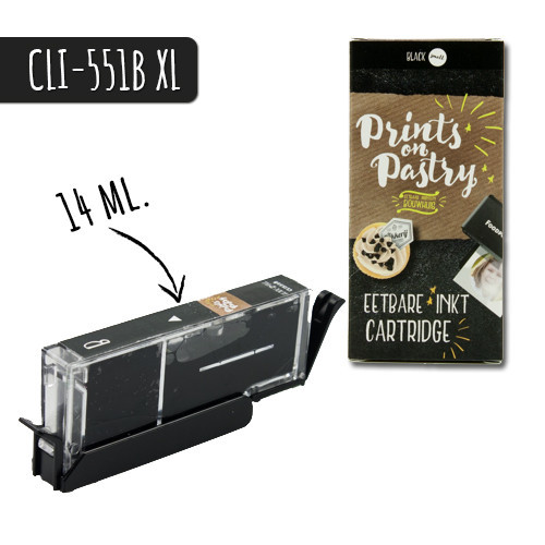 Eetbare Inkt Cartridge Zwart-klein XL (CLI-551B)
