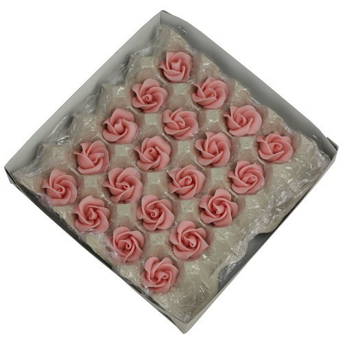 Marsepein rozen 6 blads 40mm 20 stuks, Roze Luxe