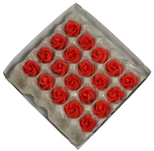 Marsepein rozen 6 blads 40mm 20 stuks, Rood Luxe