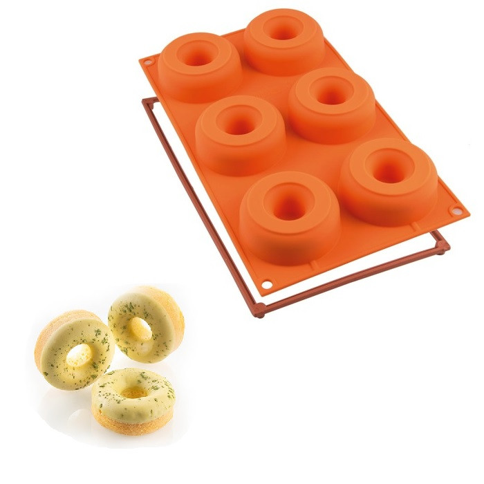 Silikomart Siliconen Bakvorm Donuts (6x) Ø7,5x2,8cm
