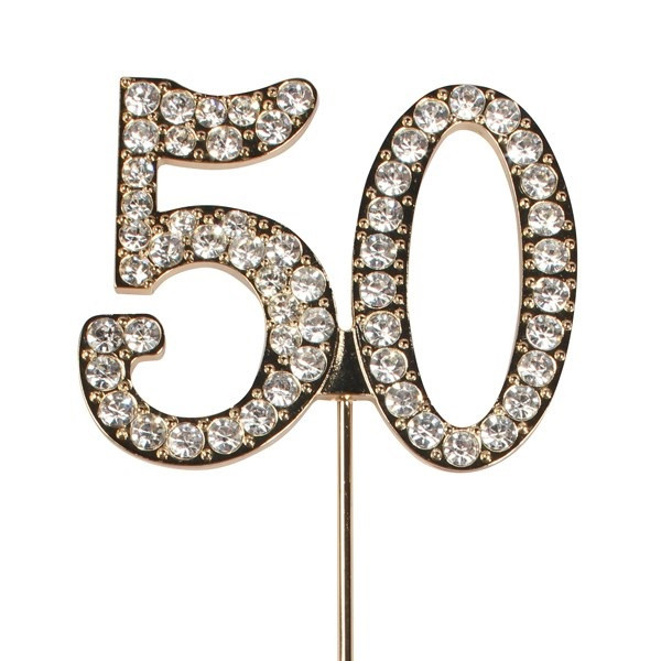 Taarttopper Diamant Jubileum Goud #50 45mm