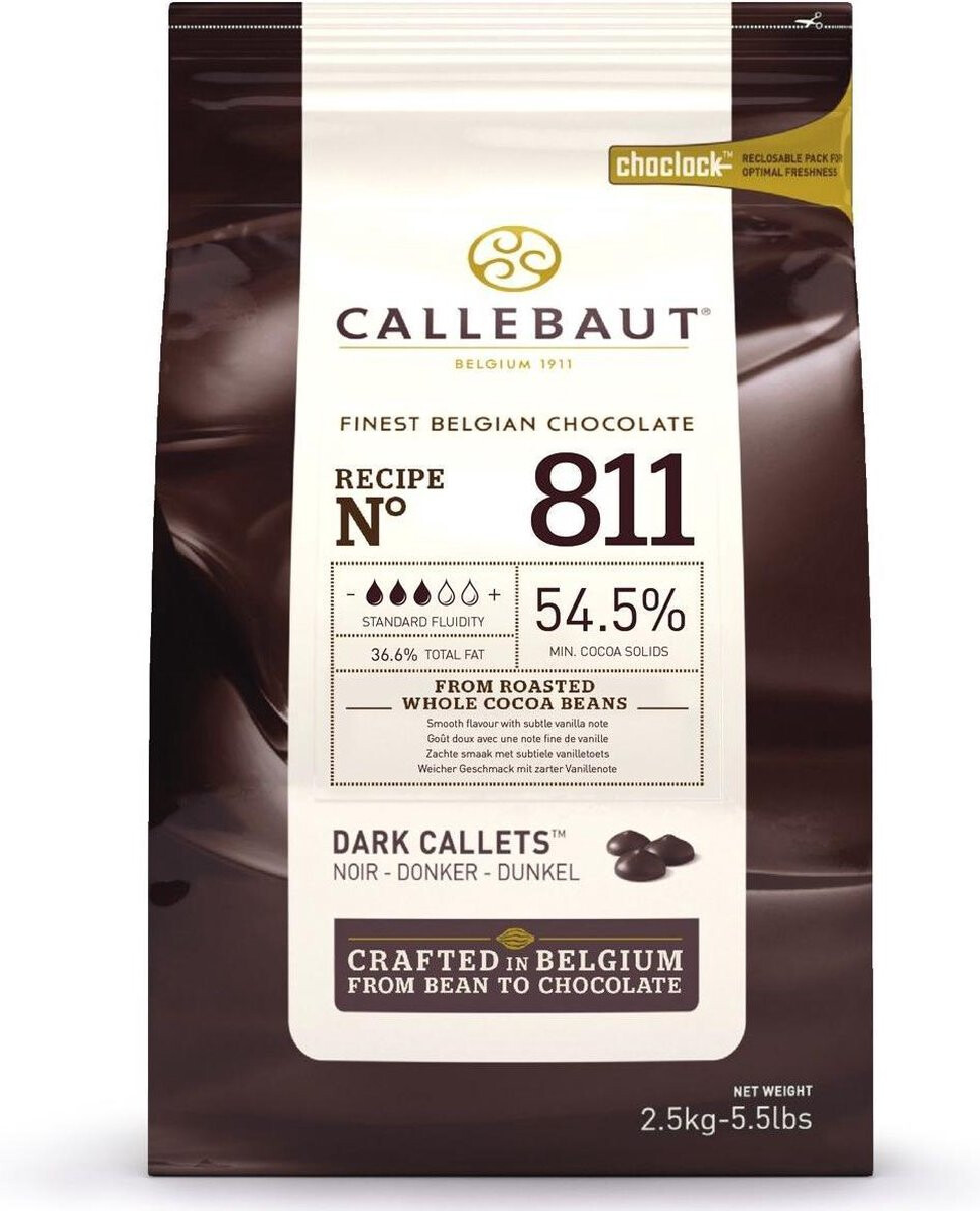 Callebaut Chocolade Callets Puur (811) 2,5 kg