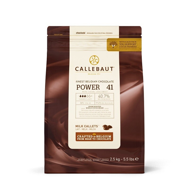 Callebaut Chocolade Callets Melk Minder Suiker 2,5kg