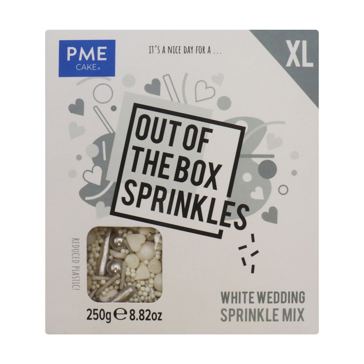 PME Bruiloft Wit Sprinkle Mix (Out of the Box) 250gr**